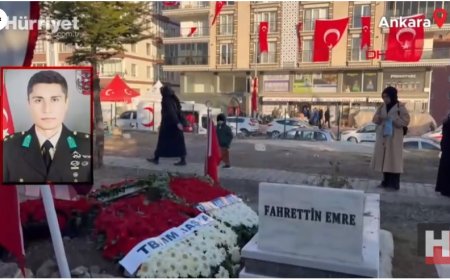 Şehit üsteğmenin cenazesi evinin karşısına defnedilmişti...