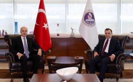 TBMM Başkanı Numan Kurtulmuş, AYM Başkanı Zühtü Arslan'ı ziyaret etti
