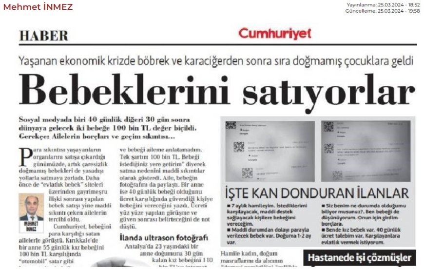 Ekonomik kriz nedeniyle bebeklerini satan ailelerin dramı!