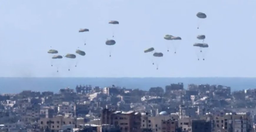 Gazze'de açlık: Filistinliler gökyüzünden gelecek yardımı gözlüyor