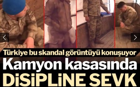 Skandal görüntü! Kamyon kasasında disipline sevk...