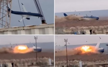 Azerbaycan Uçağı Böyle Düştü: Kaza Anları Görüntülendi