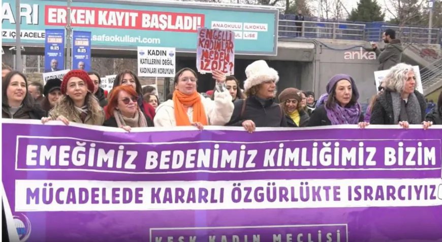 Ankara’da kadınlardan dev yürüyüş: Erkek şiddetine ve bütçeye tepki