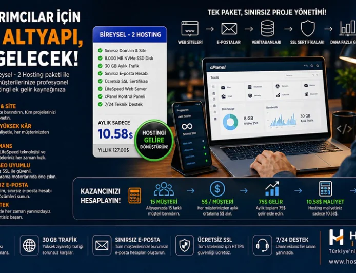 Web tasarımcılar için pasif gelir modeli: Bireysel 2 Hosting