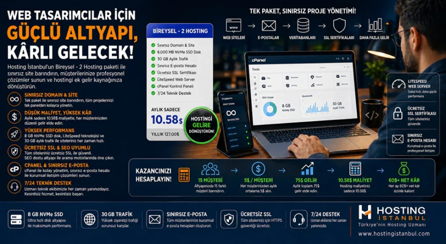 Web tasarımcılar için pasif gelir modeli: Bireysel 2 Hosting